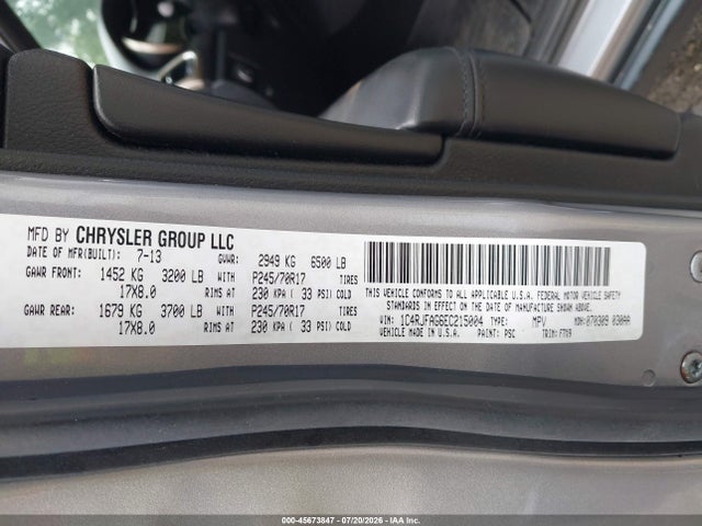 Aukcja sprzedaży 2014 Jeep Grand Cherokee Laredo, vin: 1C4RJFAG6EC215004, numer aukcji: 45673847