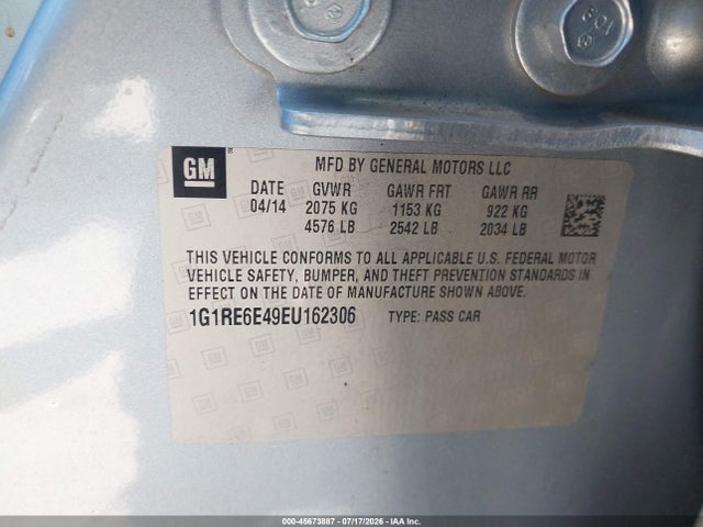 Chevrolet Volt 2014 1G1RE6E49EU162306 Image 9