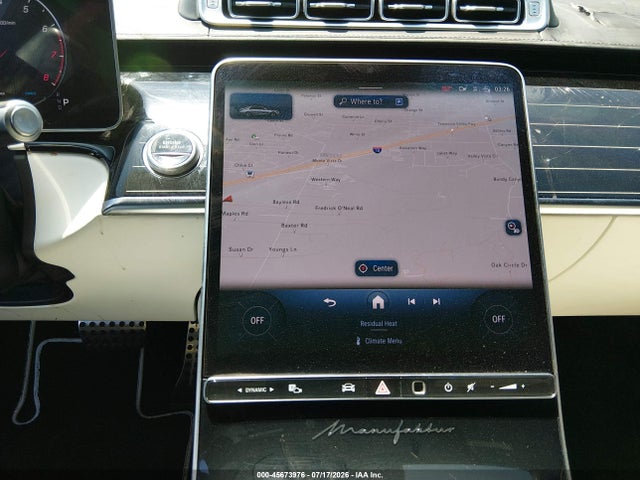 45673976 :رقم المزاد ، W1K6G7GB0NA133581 vin ، 2022 Mercedes-benz S 580 4matic مزاد بيع