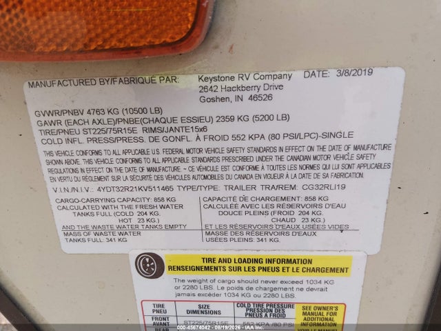 Keystone Other 2019 4YDT32R21KV511465 Image 9