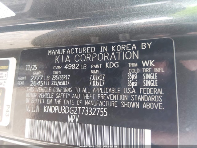 Продаж на аукціоні авто 2026 Kia Sportage Hybrid Lx, vin: KNDPU3DG2T7332755, номер лоту: 45674088