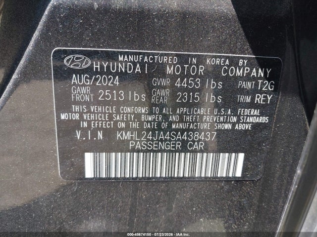 Продаж на аукціоні авто 2025 Hyundai Sonata Se, vin: KMHL24JA4SA438437, номер лоту: 45674150