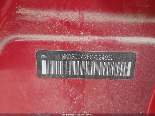 45674160 :رقم المزاد ، KNDPCCA26C7324931 vin ، 2012 Kia Sportage Ex مزاد بيع