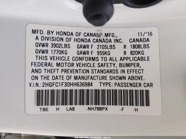 Honda Civic Ex-t 2017 2HGFC1F30HH636984 Image 9