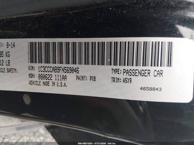 Продажа на аукционе авто 2015 Chrysler 200 Limited, vin: 1C3CCCAB9FN569046, номер лота: 45674284