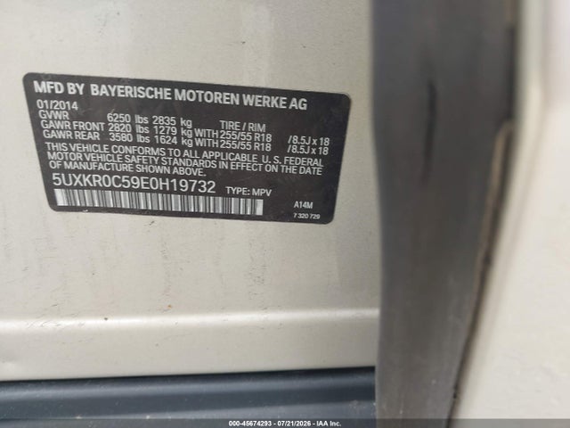 Продажа на аукционе авто 2014 Bmw X5 Xdrive35i, vin: 5UXKR0C59E0H19732, номер лота: 45674293