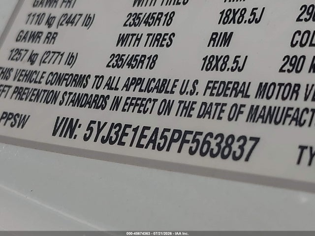 Tesla Model 3 Rear-wheel Drive 2023 5YJ3E1EA5PF563837 Image 9