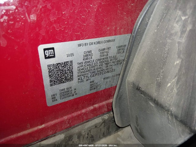 KL77LGEP3TC046331 Chevrolet Trax Fwd 1rs
