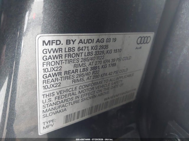 WA1EVAF1XKD031114 Audi Q8 55 Premium
