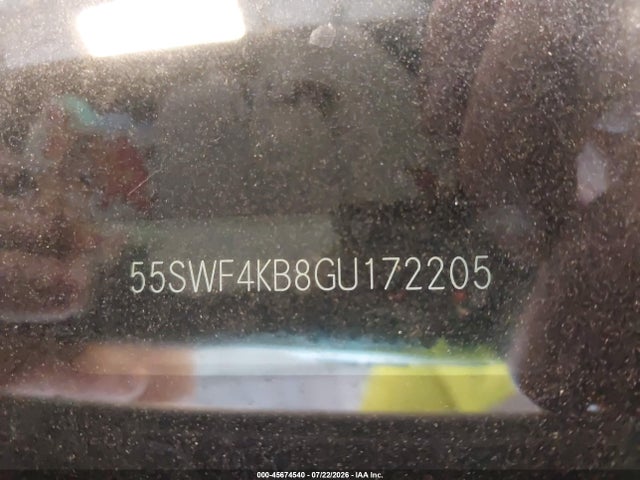 45674540 :رقم المزاد ، 55SWF4KB8GU172205 vin ، 2016 Mercedes-benz C 300 4matic مزاد بيع
