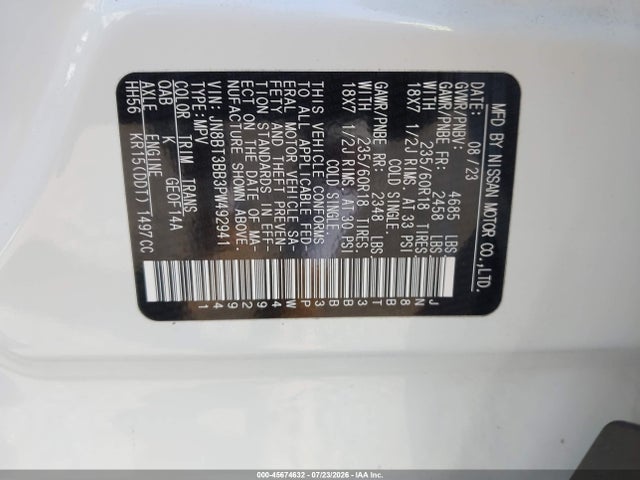 Продажа на аукционе авто 2023 Nissan Rogue Sv Intelligent Awd, vin: JN8BT3BB3PW492941, номер лота: 45674632