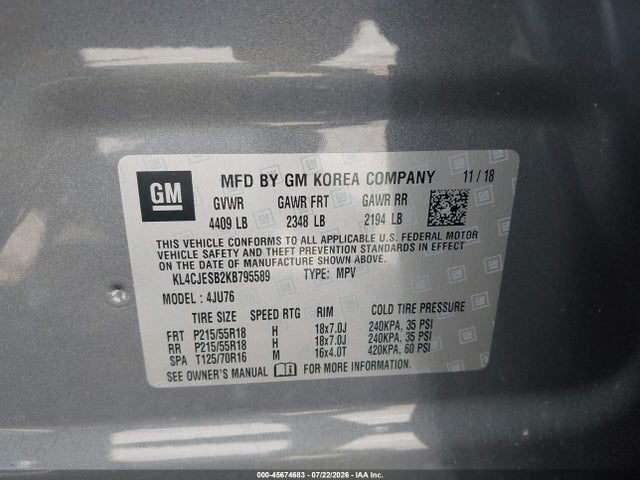 Buick Encore Awd Preferred 2019 KL4CJESB2KB795589 Image 9