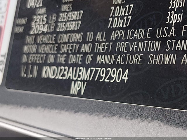 KIA SOUL S 2021 KNDJ23AU3M7792904 Image 9