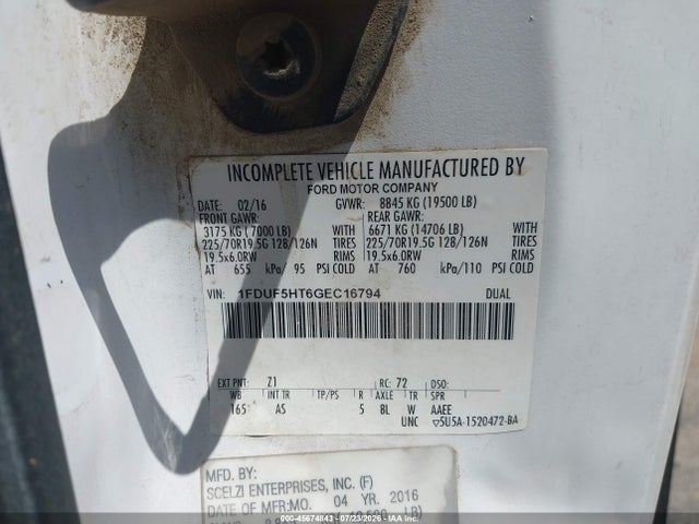 Ford F-550 Chassis Xl 2016 1FDUF5HT6GEC16794 Image 9