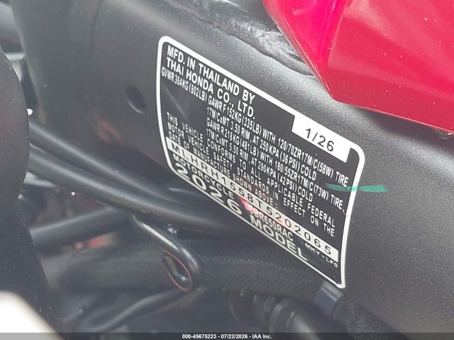 Honda CBR650 R 2026 MLHRH1558T5202065 Image 10