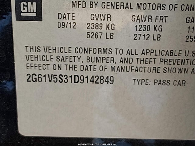 Продажа на аукционе авто 2013 Cadillac Xts Platinum, vin: 2G61V5S31D9142849, номер лота: 45675284