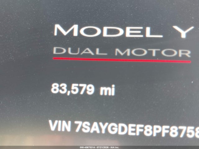 7SAYGDEF8PF875814 Tesla Model Y Performance Dual Motor All-wheel Drive