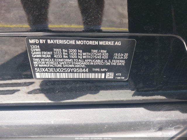 BMW X5 Phev Xdrive50e 2025 5UX43EU02S9Y95844 Image 9