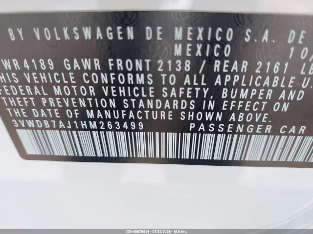 Volkswagen Jetta 1.4t Se 2017 3VWDB7AJ1HM263499 Image 9