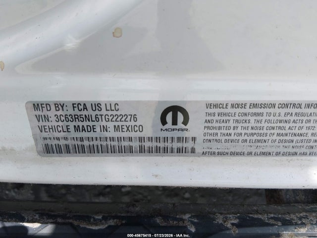 Aukcja sprzedaży 2026 Ram 2500 Laramie  4x4 6'4 Box, vin: 3C63R5NL6TG222276, numer aukcji: 45675415