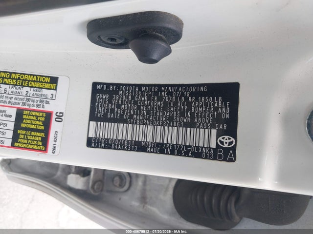 Toyota COROLLA LE 2019 5YFBURHE0KP874861 Image 9