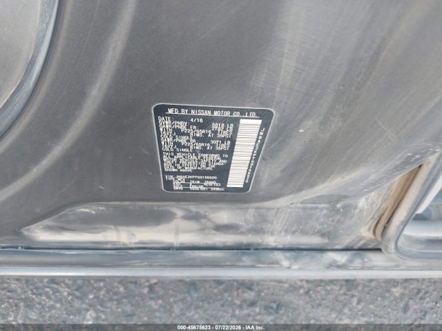 2016 Nissan Quest Platinum/s/sl/sv მანქანა იყიდება აუქციონზე, vin: JN8AE2KP7G9156820, აუქციონის ნომერი: 45675623