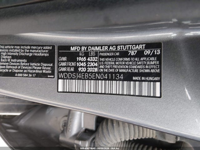 WDDSJ4EB5EN041134 Mercedes-Benz CLA 250