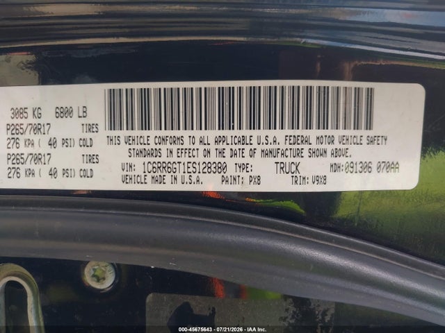 1C6RR6GT1ES128380 RAM 1500 Slt