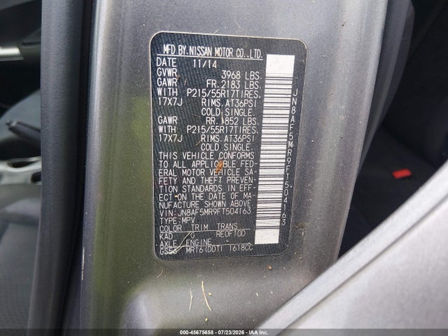 Nissan Juke Sv 2015 JN8AF5MR9FT504163 Image 9