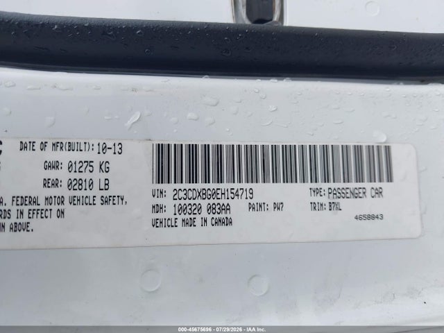 Aukcja sprzedaży 2014 Dodge Charger Se, vin: 2C3CDXBG0EH154719, numer aukcji: 45675696