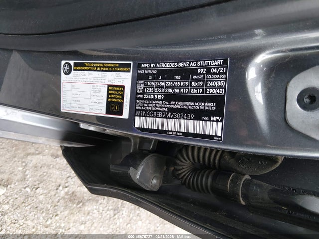 Продажа на аукционе авто 2021 Mercedes-benz Glc 300 4matic Suv, vin: W1N0G8EB9MV302439, номер лота: 45675727