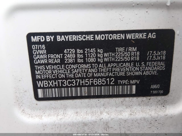 2017 Bmw X1 Xdrive28i მანქანა იყიდება აუქციონზე, vin: WBXHT3C37H5F68512, აუქციონის ნომერი: 45675738