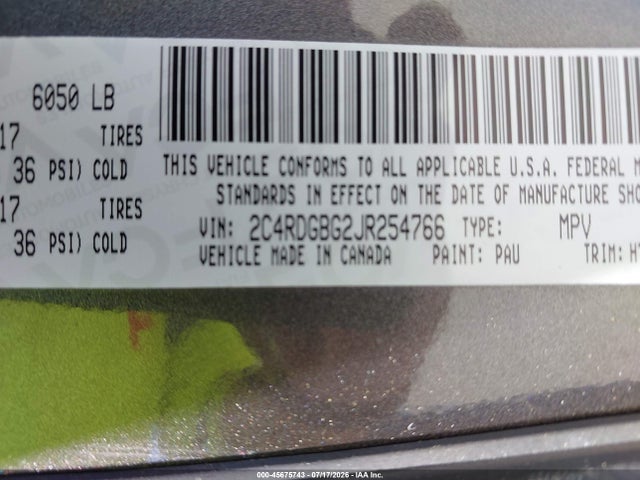 Dodge Grand Caravan Se 2018 2C4RDGBG2JR254766 Image 9