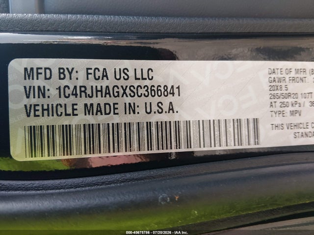 Продаж на аукціоні авто 2025 Jeep Grand Cherokee Altitude X 4x4, vin: 1C4RJHAGXSC366841, номер лоту: 45675786