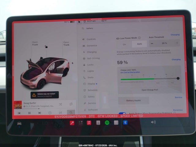 45675842 :رقم المزاد ، 5YJYGDEE8MF075109 vin ، 2021 Tesla Model Y Long Range Dual Motor All-wheel Drive مزاد بيع