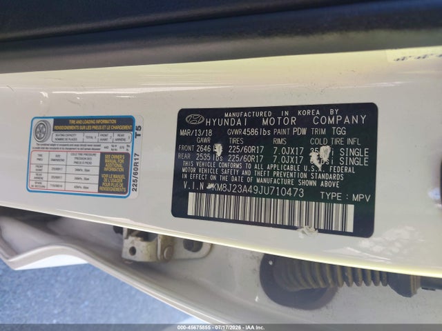 Hyundai TUCSON SE 2018 KM8J23A49JU710473 Image 9