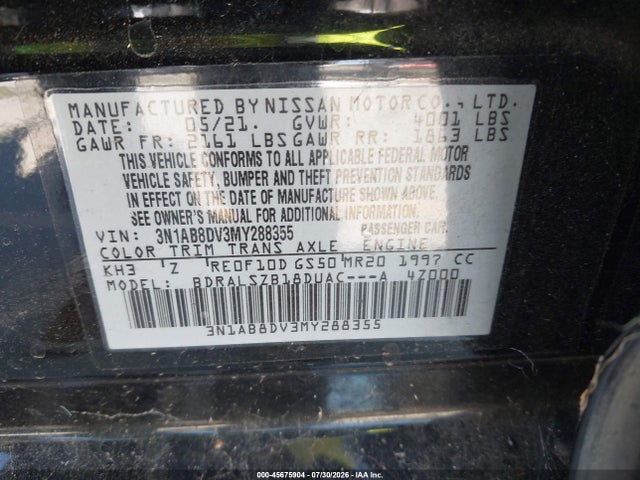 3N1AB8DV3MY288355 Nissan Sentra Sr Xtronic Cvt