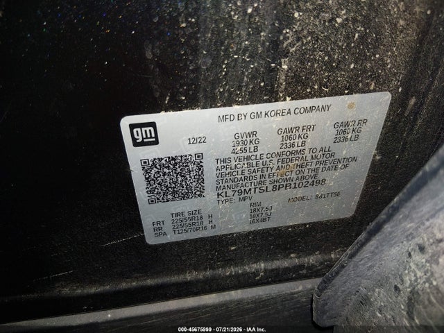 KL79MTSL8PB102498 Chevrolet Trailblazer Fwd Rs