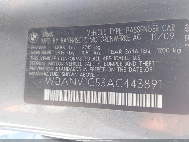 Продажа на аукционе авто 2010 Bmw 528i Xdrive, vin: WBANV1C53AC443891, номер лота: 45676021