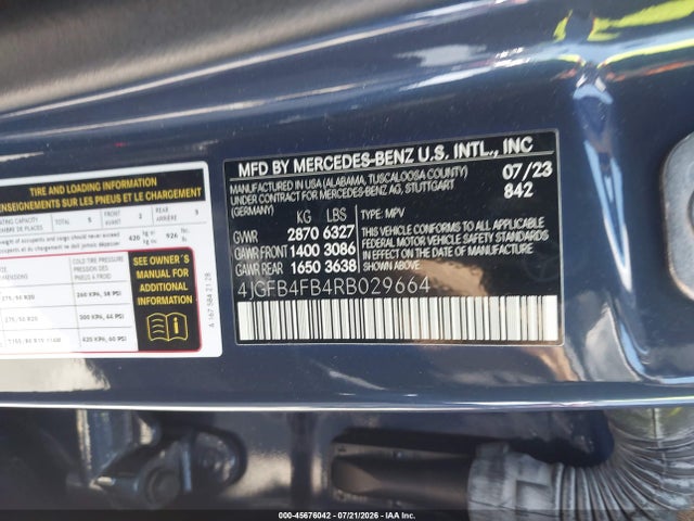Продаж на аукціоні авто 2024 Mercedes-benz Gle 350 4matic, vin: 4JGFB4FB4RB029664, номер лоту: 45676042