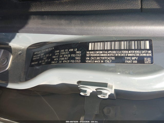 Продажа на аукционе авто 2015 Jeep Renegade Trailhawk, vin: ZACCJBCT0FPC42785, номер лота: 45676208