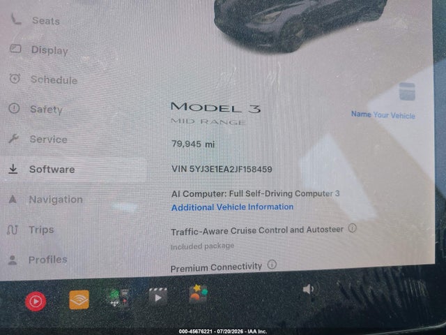 Tesla Model 3 Long Range/mid Range 2018 5YJ3E1EA2JF158459 Image 16