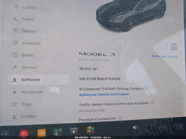 Tesla Model 3 Long Range/mid Range 2018 5YJ3E1EA2JF158459 Image 7