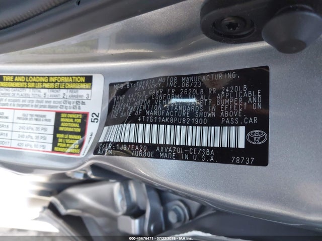 4T1G11AK8PU821900 Toyota CAMRY SE
