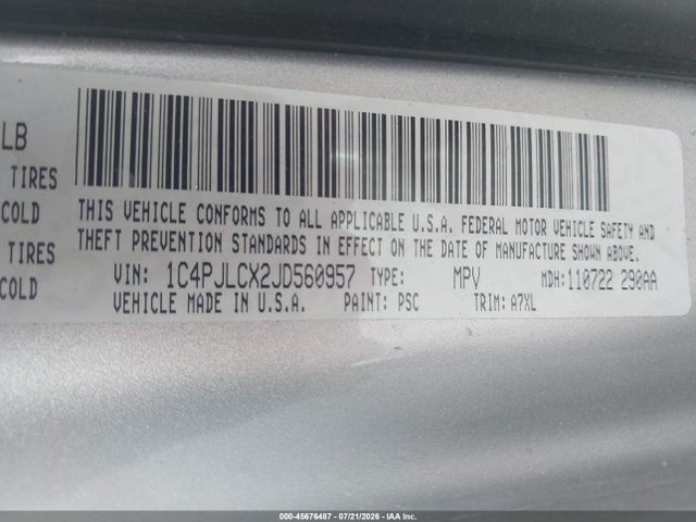 Продажа на аукционе авто 2018 Jeep Cherokee Latitude Fwd, vin: 1C4PJLCX2JD560957, номер лота: 45676487