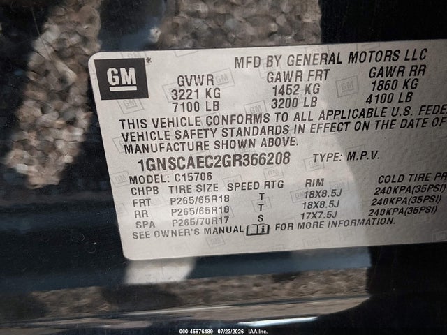 Chevrolet Tahoe Ls 2016 1GNSCAEC2GR366208 Image 9