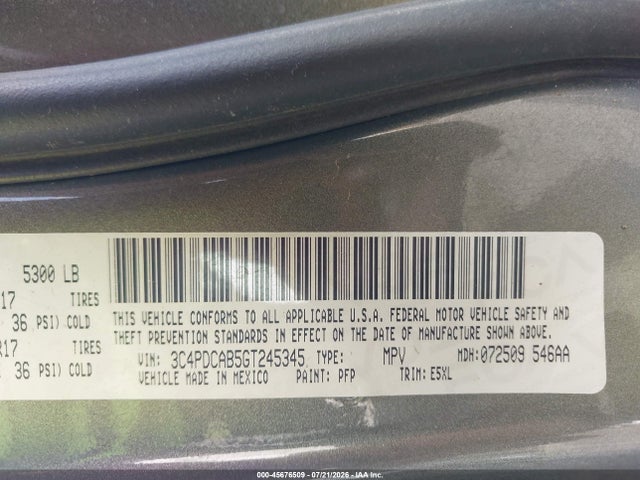 3C4PDCAB5GT245345 Dodge JOURNEY SE