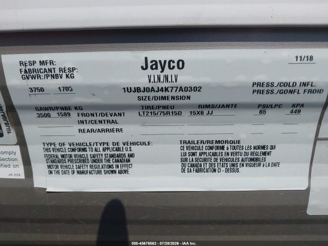 Jayco Slx Baja 2019 1UJBJ0AJ4K77A0302 Image 9