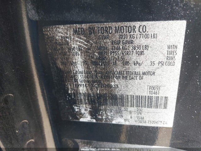 Aukcja sprzedaży 2012 Ford F-150 Xlt, vin: 1FTFW1CFXCFB26933, numer aukcji: 45676567