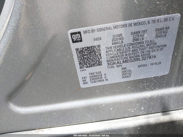 Продажа на аукционе авто 2024 Gmc Terrain Fwd Sle, vin: 3GKALMEG2RL327979, номер лота: 45676583